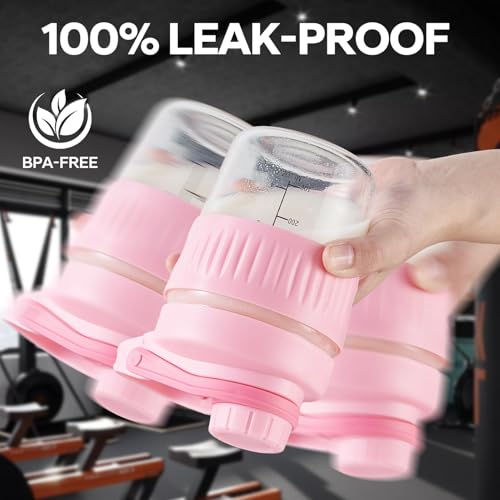 12oz Small Glass Shaker Bottle, 2 Pack Borosilicate Glass Protein Powder Shaker Cup Mixes for Protein Mixes with Blending Ball(12oz,Pink) - color: 2 Pack-Pink, size: 12oz