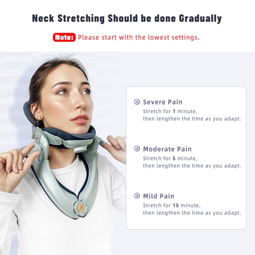 Neck Stretcher ＆ Neck Support, Adjustable Neck Traction for Neck Pain Relief, Easy to Use, Lightweight for Home, Office, Travel - Green