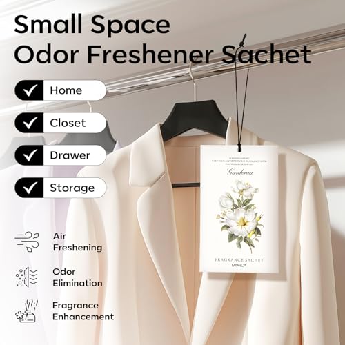 MYARO Scented Sachet House Air Freshener - 12 Pack Long Lasting Gardenia Fragrance Deodorizer for Home Closet Drawer Car - color: Gardenias