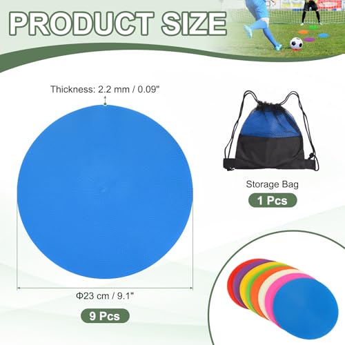 Spot Markers, Poly Spot Marker for Agility Training Floor Dots Non Slip Flat Field Cones - color: Blue, size: 23 cm/9.1inch