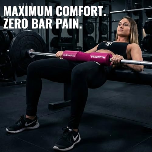 Advanced Squat Pad - Barbell Pad for Hip Thrusts, Squats & Lunges - Neck & Shoulder Squat Bar Pad Cushion Support Foam for Extra Comfort - color: Pink