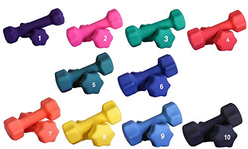 Ader Neoprene Dumbbell Set - color: Neoprene DBS w/ 10 Pair Rack (1-10 LBS)