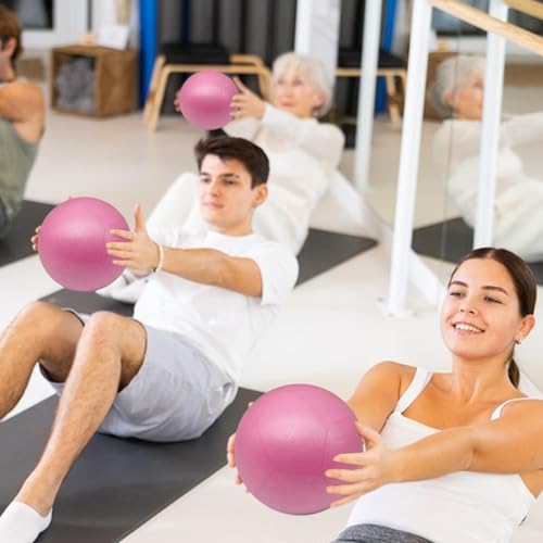 Yoga Ball Fitness Gym Yoga Equipment Rehabilitation Training Leg Thigh | Inflatable Small Excersing Ball Arm Belly Abdomen Butt for Home Fitness Offices Spa - color: Pink