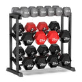 PLKOW Adjustable 3-Tier Dumbbell Rack with Barbell & Weight Plate Storage for Home Gym, Heavy Duty Steel Weight Rack Stand, Angle Height Width Adjustable Gym Organizer - color: Black