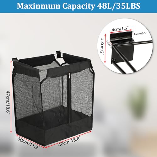 Kokone 2 Pack Wall Hanging Basket for Slat Walls- Mesh Storage Basket for Slatwall, Sport Balls Storage Organizer for Garage Slat Walls, Slatwall Accessories Storage Bin for Home Shop Garage Gym