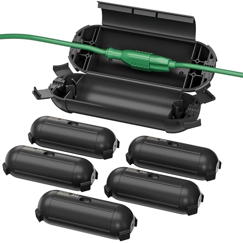 [6 Pack] Outdoor Extension Cord Cover Waterproof, BN-LINK Outdoor Plug Protector, Electrical Connection Box for Holiday String Lights & Tools, Black - color: Black, size: 6 Pack