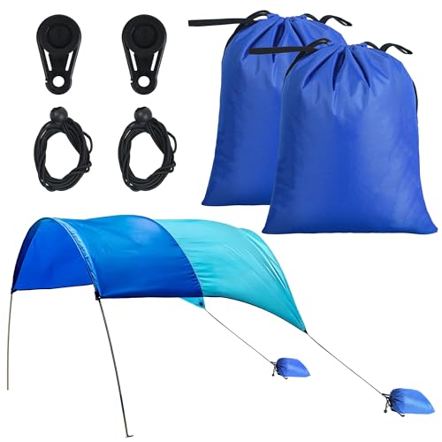 Bylion 2 Sets Beach Shade Accessories- Beach Canopy Wind Assist-600D Blue Sandbags Weight Sun Canopy Assist Kits, Provide Shade in Breezes/No Wind Form Tent-Like Shape(Canopies Excluded) - color: Style1-Blue