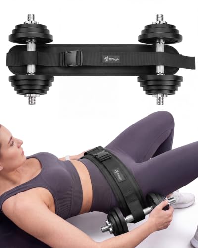 Exercise Hip Thrust Belt - Dumbbell Hip Thrust Belt, Thicken & Widen, Comfortable for Dumbbells, Kettlebells or Plates, Slip Padding, Gym or Home Workouts - color: deep black