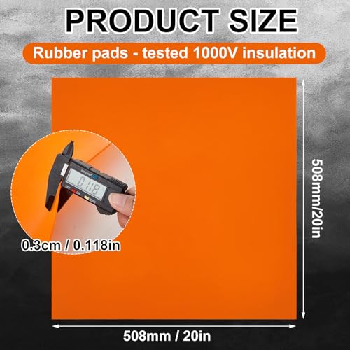 1 Pcs 20" x 20" Electrical Insulating Rubber Mat, 0.12" Thick Dielectric Safety Mat Rated for 1000v, Non-conductive Rubber Blanket for Electricians, Electrical Panels, Industrial Workstations - color: Orange, size: 20" X 20" X 0.12"