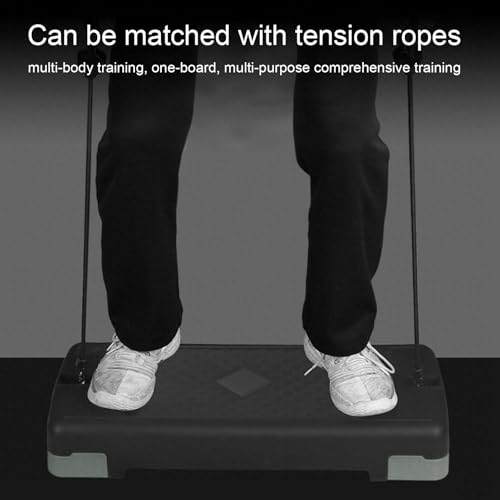 Exercise Step Exercising Training Steppers with Tension Bands | Multifunctional Aerobic Stand for Adults Men Women Indoor Home Sports Floor Exercising - color: Gray