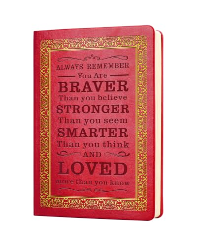 JOHSBYD Journal for Women - A5 Lined Hardcover Notebook and Diary for Teen Girls, 200 Pages 100GSM Bleedproof Paper, Inspirational Back to School College Supplies(Red) - color: Red