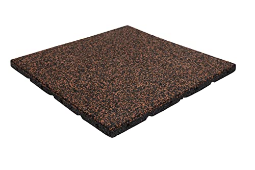 Playsafer Elevate Rubber Playground Tiles - 1" Thick High Density Interlocking Shock Absorbent Safety Tile for Playgrounds, and Exercise Equipment - 20" X 20" (180 Tiles - 486 Sq. Ft. - Brown) - color: Brown