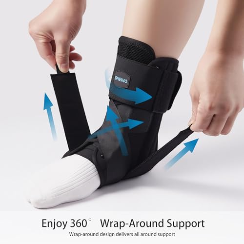 Ankle Brace for Women Men - Ankle Support Brace for Sprained Ankle,Ankle Stabilizer for Achilles,Tendon,Sprain,Injury Recovery,Lace up Ankle wrap for Running,Basketball,Volleyball (Medium, Ankle Brace) - size: Medium