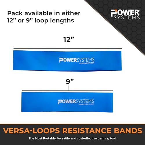 Power Systems Versa Loops Commercial Grade Resistance Bands 10 Pack Color Coded Exercise Loop Bands for Strength Training Physical Therapy Home Gym - style: Ultra Heavy