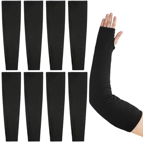 Boao 8 Pcs Arm Cast Covers Protector Splint Cast Covers Soft Elastic Arm Sling Sports Sleeve Reusable Breathable Wrist Elbow(Black,Large) - color: Black