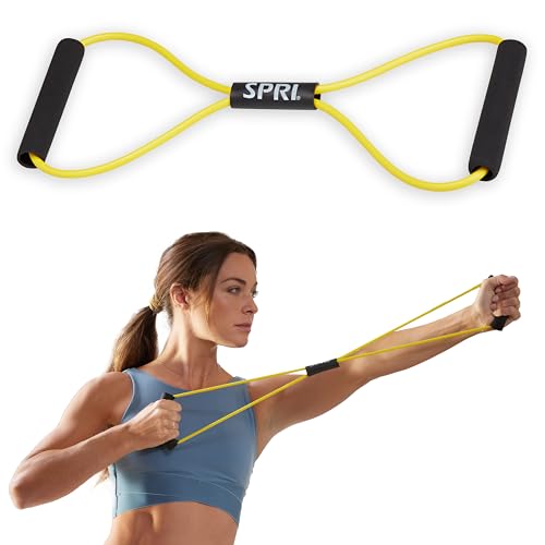 SPRI Ultra Toner Figure 8 Resistance Band with Padded Handles Great for Stretch, Exercise, Fitness Training, Yoga, Resistance Weights, Therapy, Gym or Home Workout Equipment. - size: Very Light, style: Very Light
