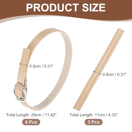 uxcell Replacement Ankle Strap for Heels Detachable Shoe Straps PU Leather Shoe Band - color: Piano Apricot