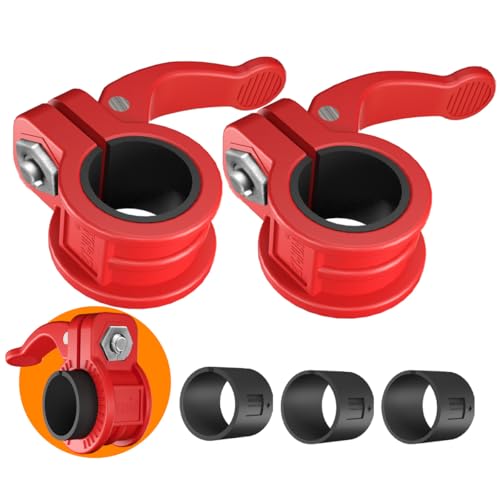 Mini Barbell Clips 1 inch I Multi-Size Adjustable Barbell Collar I 1 inch Barbell ClampsIQuick Release Weight Clips Pair of Locking for Dumbbell Bar - color: RED