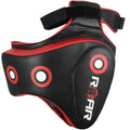 ROAR-INT MMA Thigh Pad Kickboxing Muay Thai Pads Boxing Leg Guard MMA, Punching, Taekwondo, Martial Arts Training Kick Leg Protector Guard - color: Red-Black, size: Left-Leg