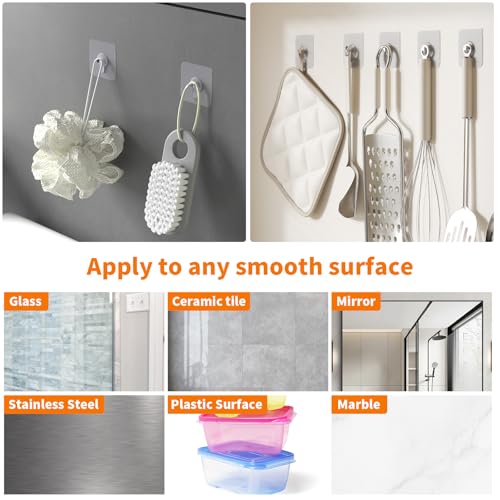 24PCS Picture Hangers Without Nails, Wall Hangers Without Nails, Adhesive Wall Hooks, to use Inside Kitchen, Bathroom, Home and Office (8mm) - style: A