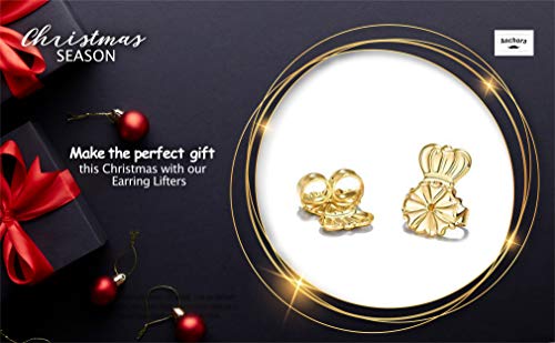 Original Magic Earring Backs for Droopy Ears | Earrings Lifters for Heavy Earring | Earing Lifter Backs BAX | Earlobe Secure Clear Miracle (1 Gold 2 Silver) - color: 1 Gold 2 Silver