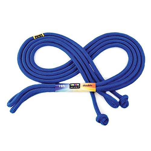 Just Jump It 16' Foot Single Jump Rope for Kids Women and Men - Active Outdoor Youth Fitness Excersing Equipment - Double Dutch Length Gym Accessories - color: Blue, size: 16 FEET
