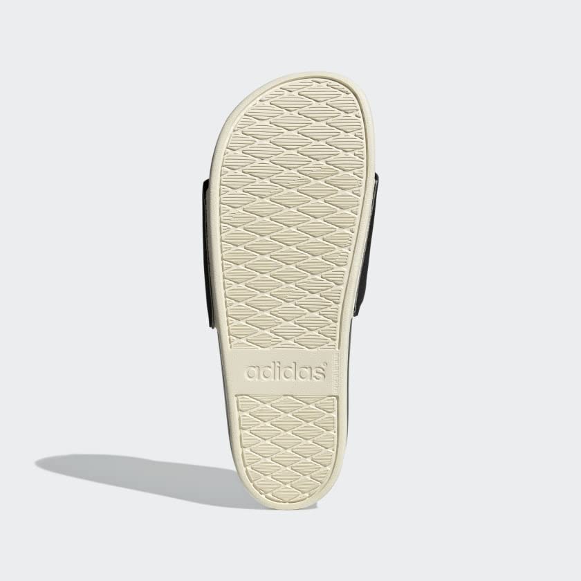 adidas Women's Adilette Comfort Slides - color: Core Black/Wonder White/Gold Metallic, size: 19 Women/18 Men