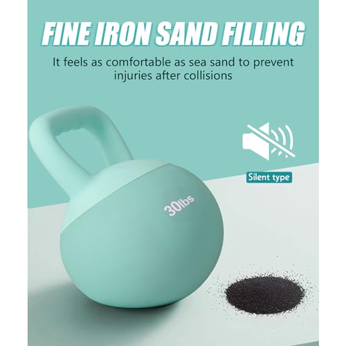 sogesfurniture Soft Kettlebells,Safe Strength Training Kettlebells,Iron Sand Filled Weights Strength Training Kettlebells,Fitness Soft Kettlebells for Women Men Children - color: 20LBS-Mint Green