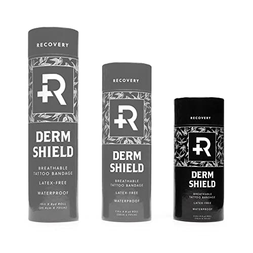 Recovery Aftercare Derm Shield Tattoo Cover Up Patch - Latex-Free & Waterproof Tattoo Aftercare Bandage - Transparent Matte Film - Breathable & Flexible - Promotes Healing & Skin Renewal (5.9" x 8 yd) - size: 5.9 Inch x 8 Yards