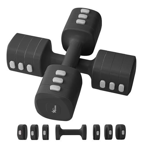 2-in-1 Adjustable Dumbbell & Kettlebell Set for Women (1.1-12.1 lbs), Quick-Change Free Weights for Home Gym, Pilates & Full Body Workout - color: Black, style: Pair