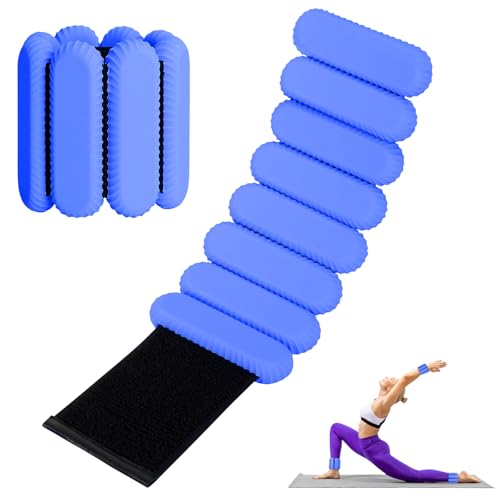 Wrist Ankle Weights for Women, Adjustable Ankle Weights Strength Training Silicone Bracelets Workout Wrist Ankle Weights for Men Women Yoga Running Dance Ankle Arm Leg Weights (2lb) - color: Blue