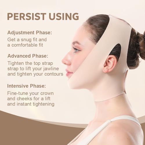 Face Strap Face Lift Belt, Comfortable VShaped Bandage Face Lift Band Face Outline Lifting Facial (Skin Color) - color: Skin Color