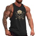 domirica Mens Sleeveless Cotton T-Shirts Novelty Graphic Crewneck Pullover Big and Tall Gym Muscle Outdoor Sleeveless Shirts - color: Skull, size: Medium