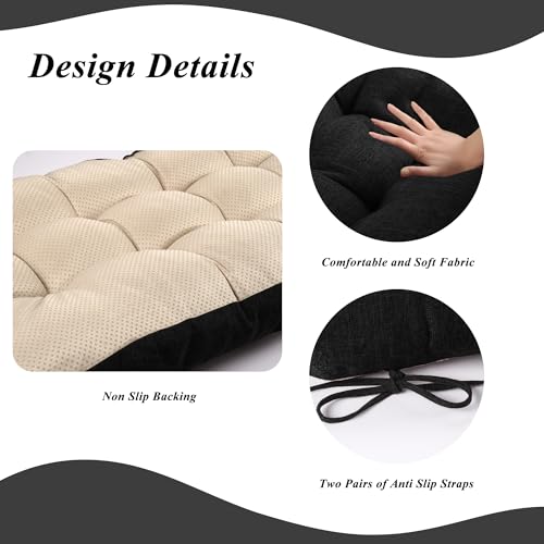 Indoor Bench Cushion for Indoor Furniture 48"x19" Black 1 Pc | Thick, Stay in Place, Textured Fabric, for Entryway Window Shoe Storage and Kitchen Bench, Comfort Sitting, Upgrade Decor - color: Black