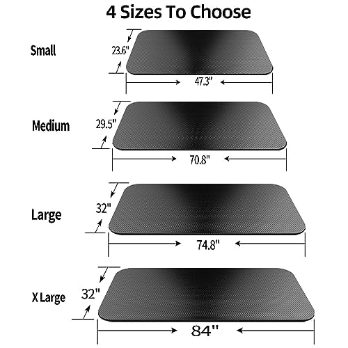 Bike Mat,Treadmill Mat,Compatible for Elliptical,Exercise Bikes, Stationary Cycles,Spin Bike,Under Exercise Bike Trainer Pad for Indoor Stationary Gym Fitness Equipment Hardwood Floor Protector - size: 84" x 32"