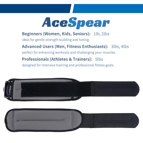AceSpear Ankle Weights Sets for Men Women Kids 1lb 2lb 3lb 4lb 5lb Leg Weights Arm Wrist Weights Gym for Foot Exercise Training Workout Walking Jogging Yoga - color: Gray, size: 3 lbs x 2