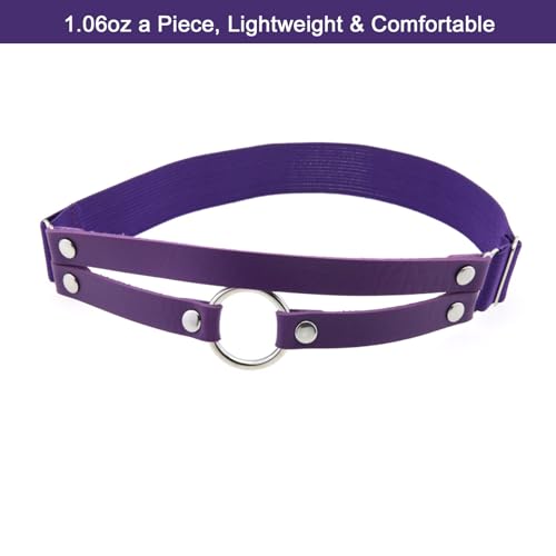 Adjustable O-ring Leg Garter, Elastic Thigh Garters Belt for Women, 1 Pair - color: Purple