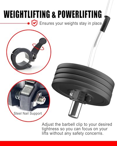 Olympic Barbell Clamps 2 inch Adjustable Barbell Clips Quick Release Pair of Locking Weight Clips for Bars - color: Black