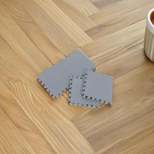 NUOBESTY 4pcs High-Density Foam Interlocking Floor Mats Soft Protective Exercise Tiles with Noise Reduction and Anti Vibration Features for Home and Gym Equipment Use