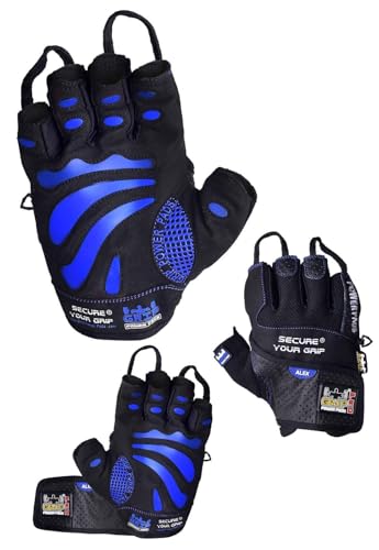 Gym Gloves Protect Your Hands & Improve Your Grip Weightlifting Grips - color: Blue, size: Small