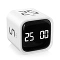 Rotating Pomodoro Timer 5, 25, 10 50 Minutes Preset, Desk Productivity Flip Timer, ADHD Tool Cube Countdown Stopwatch, Vibration/High/Low Volume/Custom Modes, for Work, Study, Back to School, White - color: White