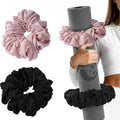 Slim Panda Yoga Mat Scrunchie,Holds Your Mat in Style,Stretchable Velvet Fabric Fit All Standard Yoga Mats (mat not included) - color: Black&pink