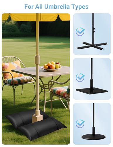 2 Packs Umbrella Base Weights Sandbags, Outdoor Sand Bags for Weight, Weatherproof Heavy Duty Weight Sandbag for Garden Furniture Umbrella Stand Cantilevers Poolside Accessories - size: 2 Pack