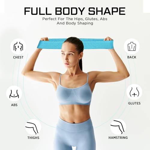 12 Pcs Fabric Resistance Bands for Working Out Non-Slip Booty Exercise Loop Bands for Women Men Glutes Hip Thigh Butt Yoga Pilates Fitness Gym, Light Medium Heavy - color: Blue, style: Medium Resistance