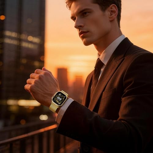 Milanese Loop Compatible with Apple Watch Band 40mm 41mm 42mm 38mm Men Women, Magnetic Buckle Strap Stainless Steel Mesh Metal Bands for iWatch Series 11 10 9 8 7 6 5 4 3 SE3/2/1 - color: 05-Gold, size: 38/40/41/42mm(s10/11)