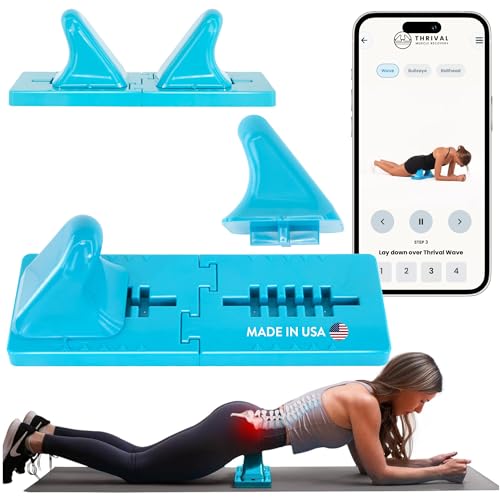 Thrival Wave - Fully Adjustable Psoas, Back and Hip Flexor Muscle Release Tool with Thrival App for Targeted Routines, Deep Tissue, Trigger Point Massage (Blue) – Made in USA - color: Blue, size: Thrival Wave