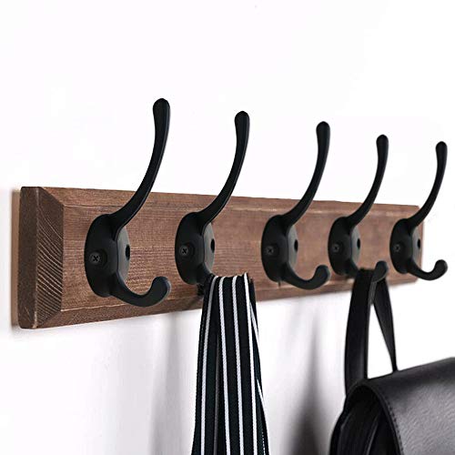 IBosins 32 Pack Black Coat Hooks Wall Mounted with 64 Screws Retro Double Hooks Utility Black Hooks for Coat, Scarf, Bag, Towel, Key, Cap, Cup, Hat - color: 32 Pcs Black