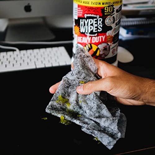 Juniper CLEAN Hyper Wipes, 2 Pack Heavy Duty Hand & Tool Cleaning Wipes, 8"x12" Multi-Surface Cleaning Wipes, Degreasing, All Purpose Cleaner, Mechanic, Work Wipes, 180 Count Canister - size: 90 Count (Pack of 2)