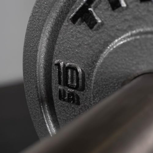 Titan Fitnes Cast Iron Olympic Plates, Classic Weight Plate Design, Hammer Finish - size: 10 LB Pair