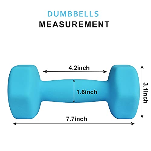 Balelinko Home Gym Equipment Workouts Strength Training Weight Loss Pilates Weights Yoga Sets Weights for Women, Men, Seniors and Youth - color: Blue, style: 6 LB, Pair